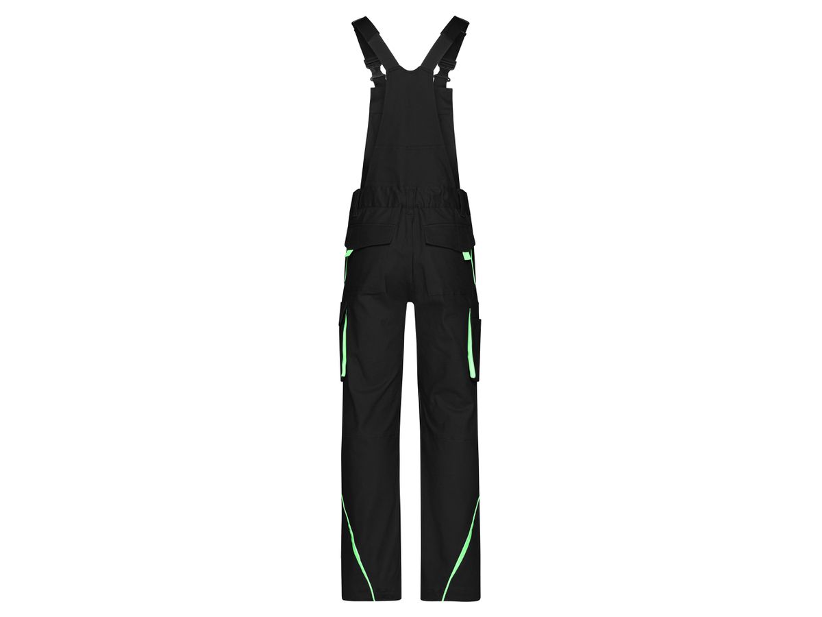 JN Funktionelle Latzhose JN848 black/lime-green, Größe 60