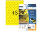 HERMA Folienetikett 8034 30mm rund gelb 1.200 St./Pack.