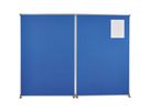 Raumteiler Textil m. T-Fuss, Filz blau 1250x1800x500mm