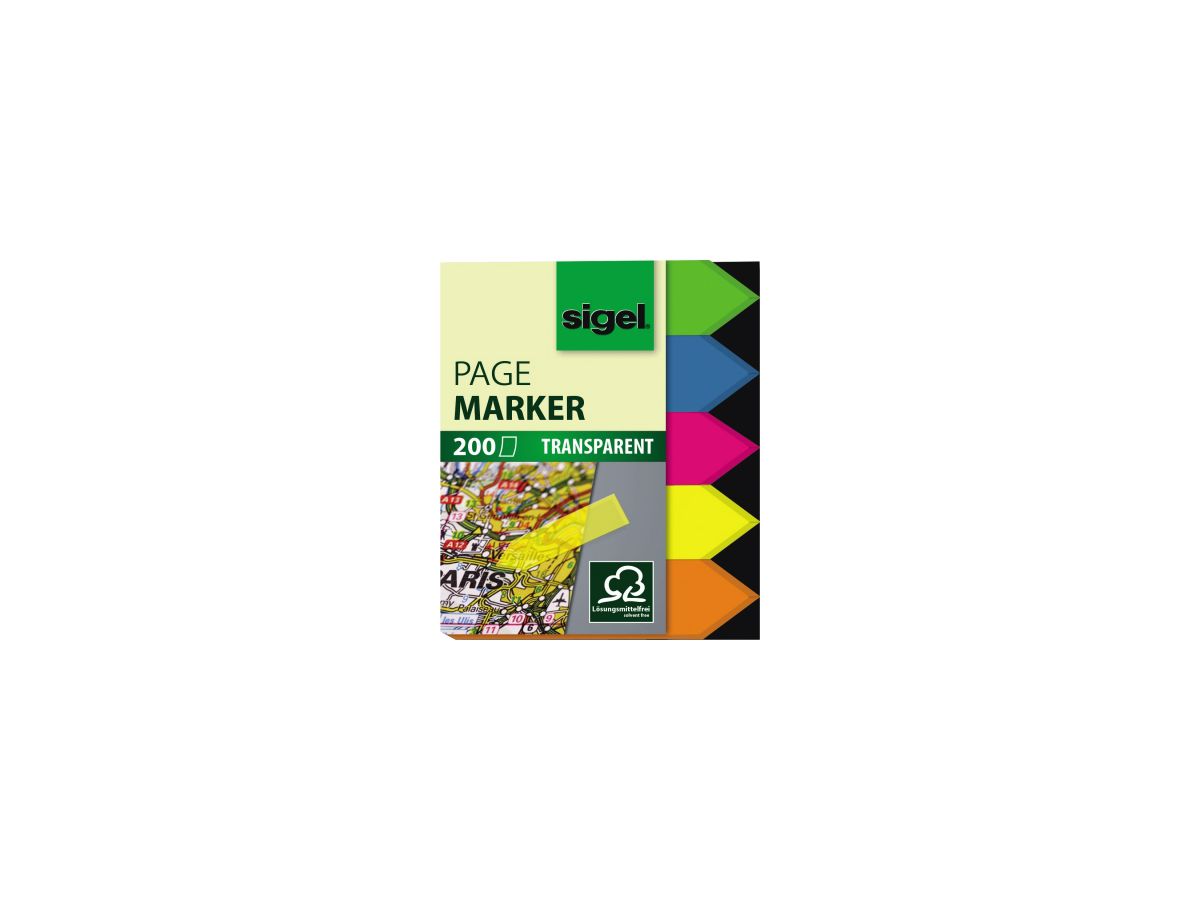 Sigel Haftmarker HN613 45x60mm Pfeil farbig sortiert 5 St./Pack.