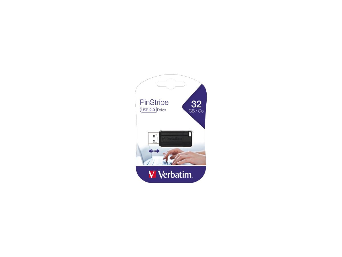 Verbatim USB Stick Pin Stripe 49064 32GB schwarz