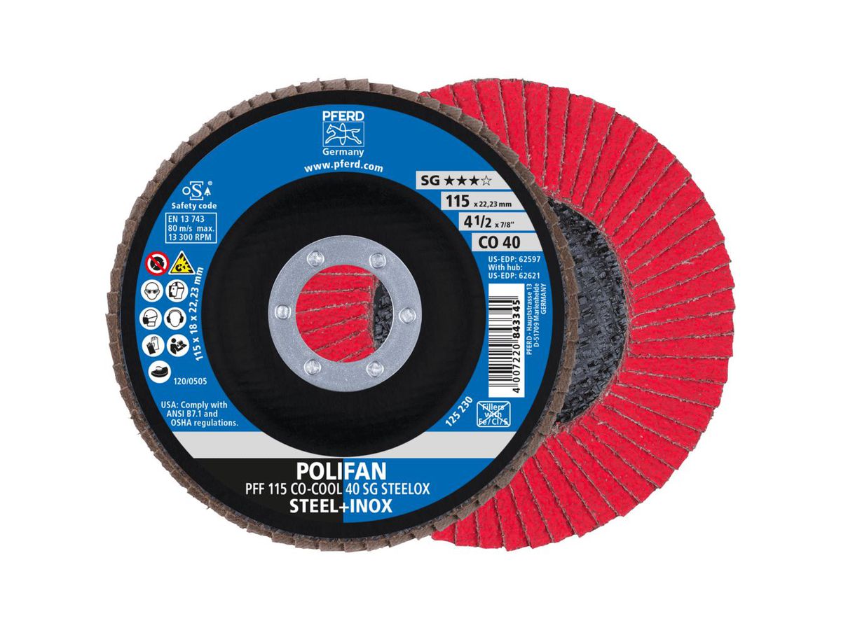Fächerschleifscheibe gerade 115mm CO40 SGP-COOL Pferd