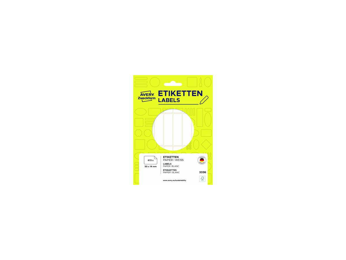 Avery Zweckform Vielzwecketikett 3336 50x14mm weiß 672 St./Pack.