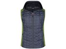 JN Ladies' Knitted Hybrid Vest JN767 kiwi-melange/anthracite-melange, Größe S
