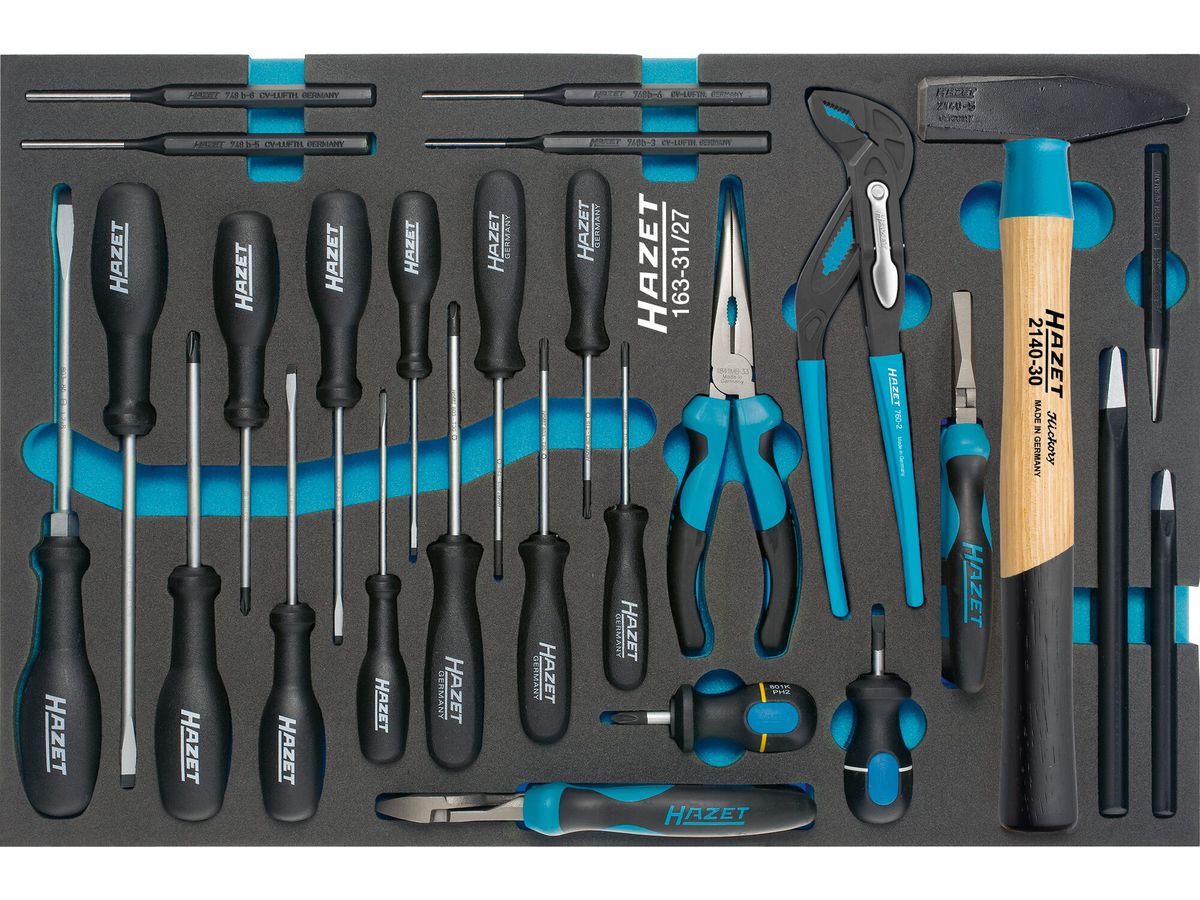 HAZET Werkzeug-Satz, Schraubendreher, Zangen usw. 163-31/27 - Kreuzschlitz