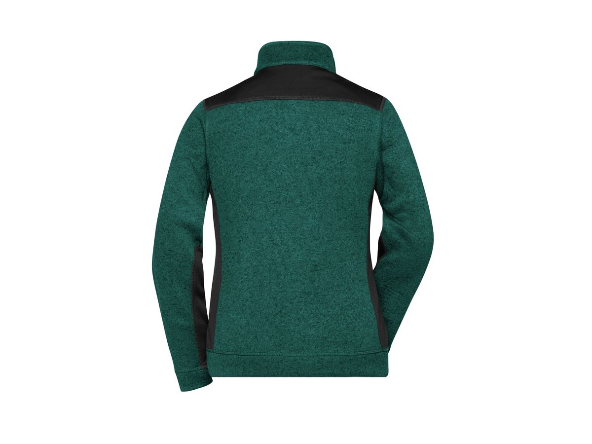 JN Damenfleece Jacke JN861 dark-green-melange/black, Größe 4XL