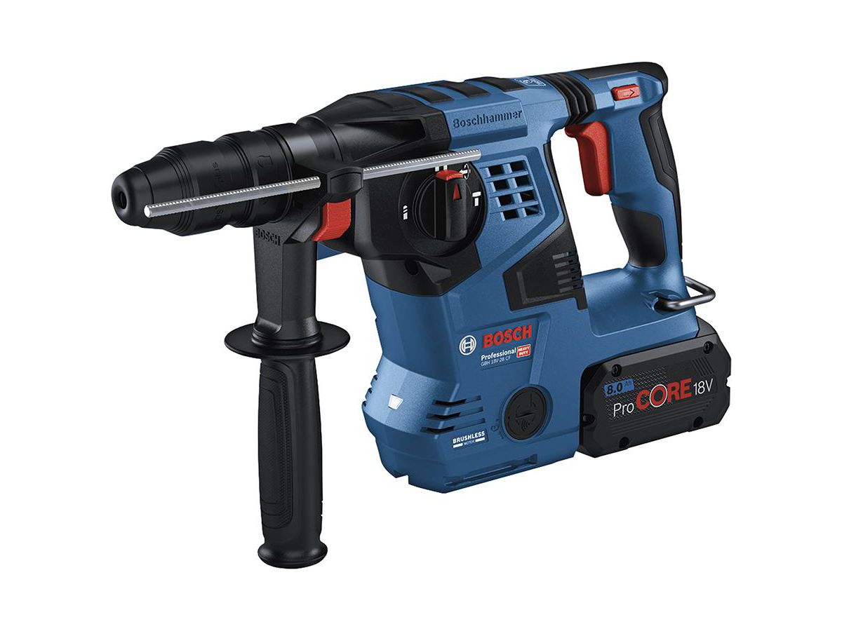 BOSCH Akku-Bohrhammer GBH 18V-28 CF 2x18V/8,0 Ah, Lagegerät, L-BOXX