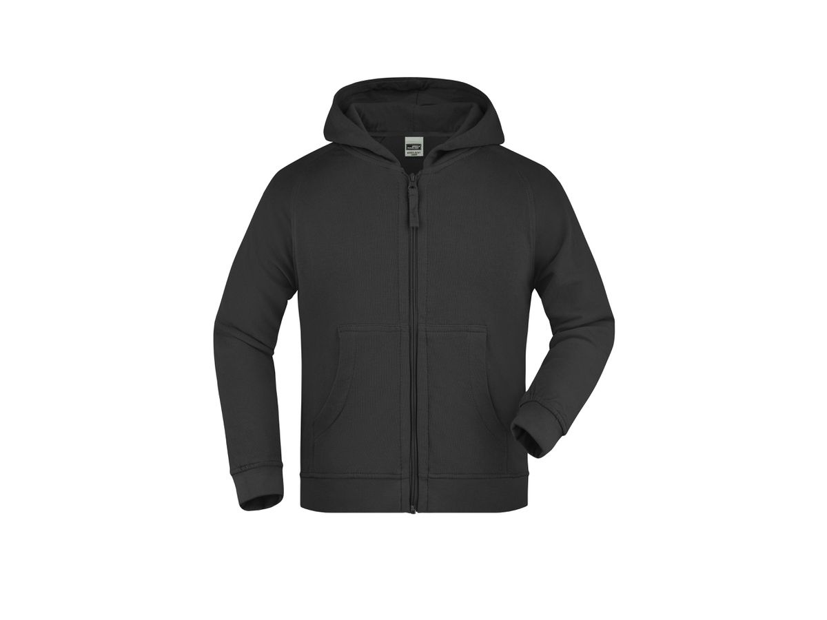 JN Hooded Jacket Junior JN059K 100%BW, black, Größe 2XL