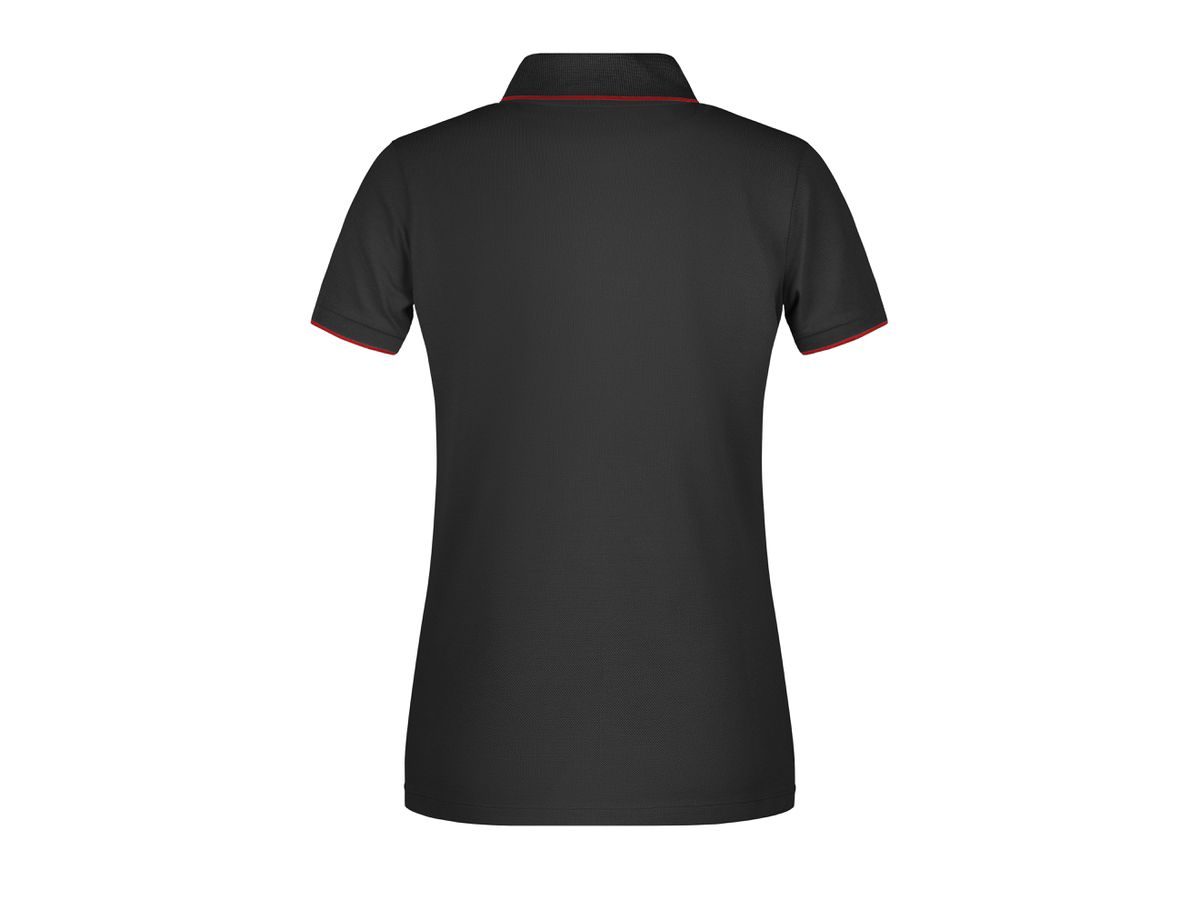JN Ladies' Polo Stripe JN727 black/red, Größe S