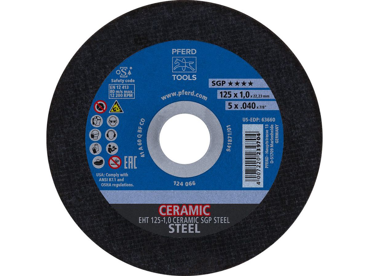 PFERD 125x1,0x22,23 mm gerade STEEL