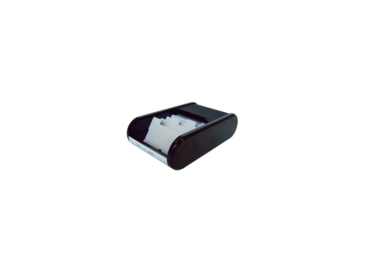 helit Visitenkartenbox Linear H6218095 max. 300Karten sw