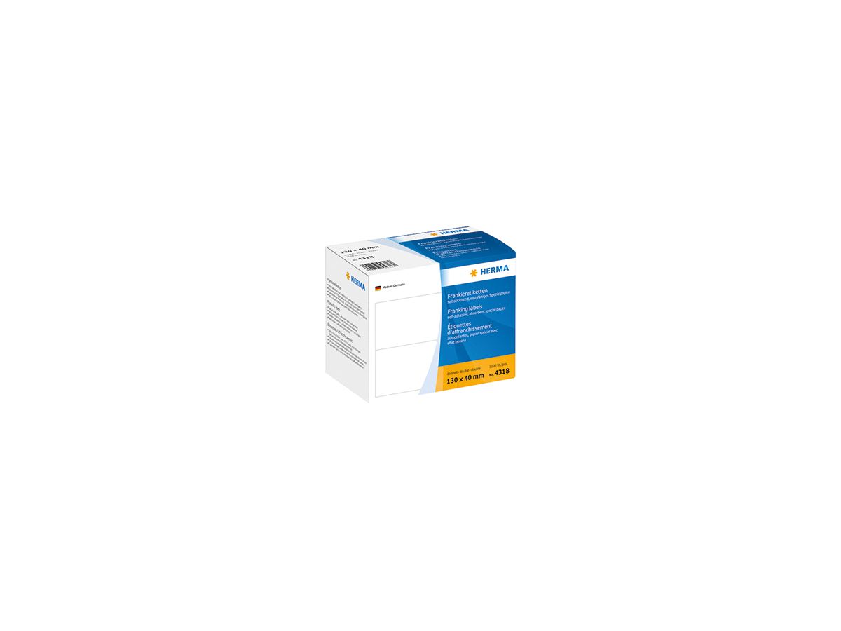HERMA Frankieretikett 4318 130x140mm weiß 1.000 St./Pack.