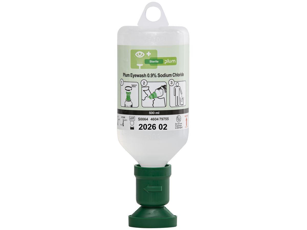 PLUM Augenspülflasche 500ml (0,9 % Natriumchloridlösung)