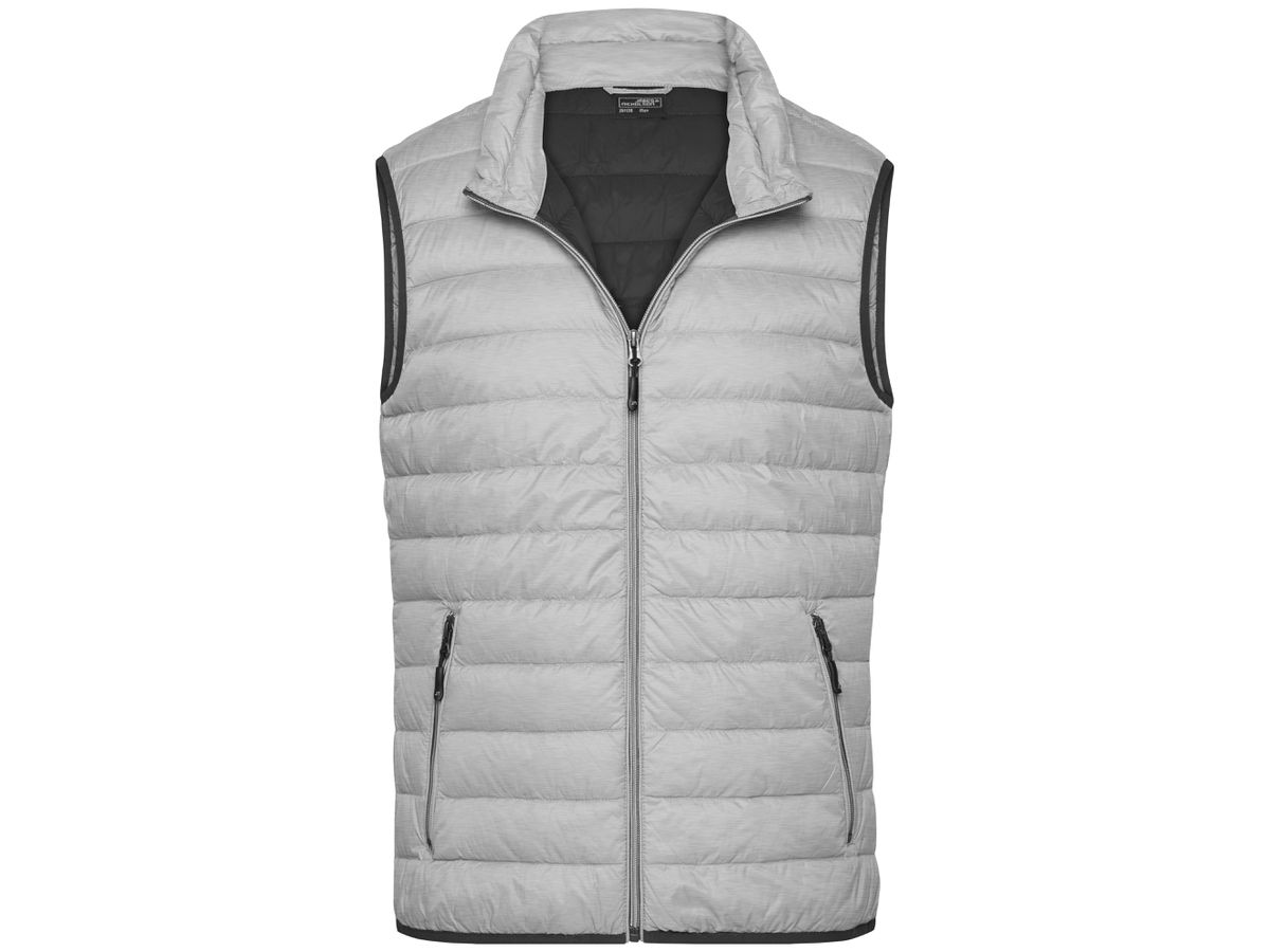 JN Men's Down Vest JN1138 silver-melange/graphite, Größe 3XL