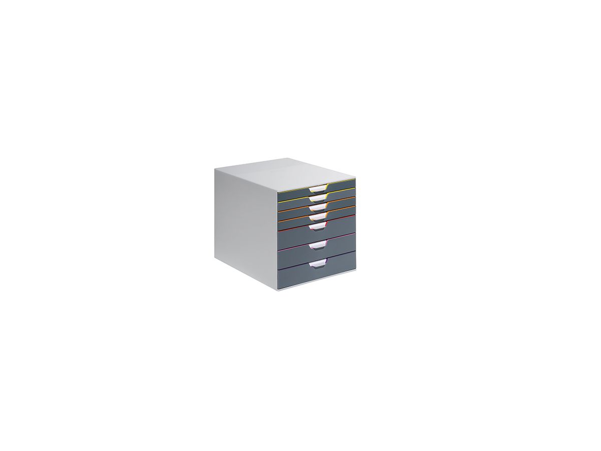 DURABLE Schubladenbox VARICOLOR 7 760727 7Schubfächer grau/farbig