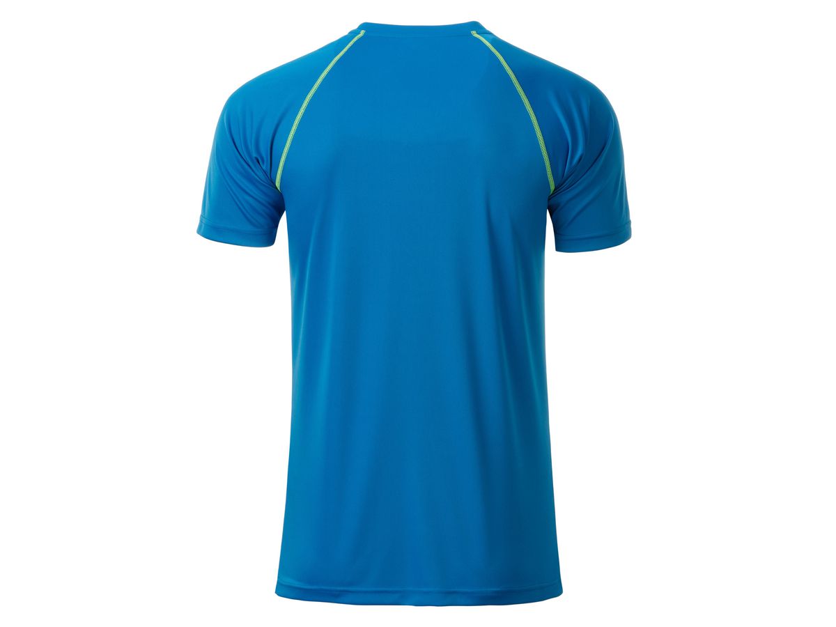 JN Men's Sports T-Shirt JN496 bright-blue/bright-yellow, Größe L