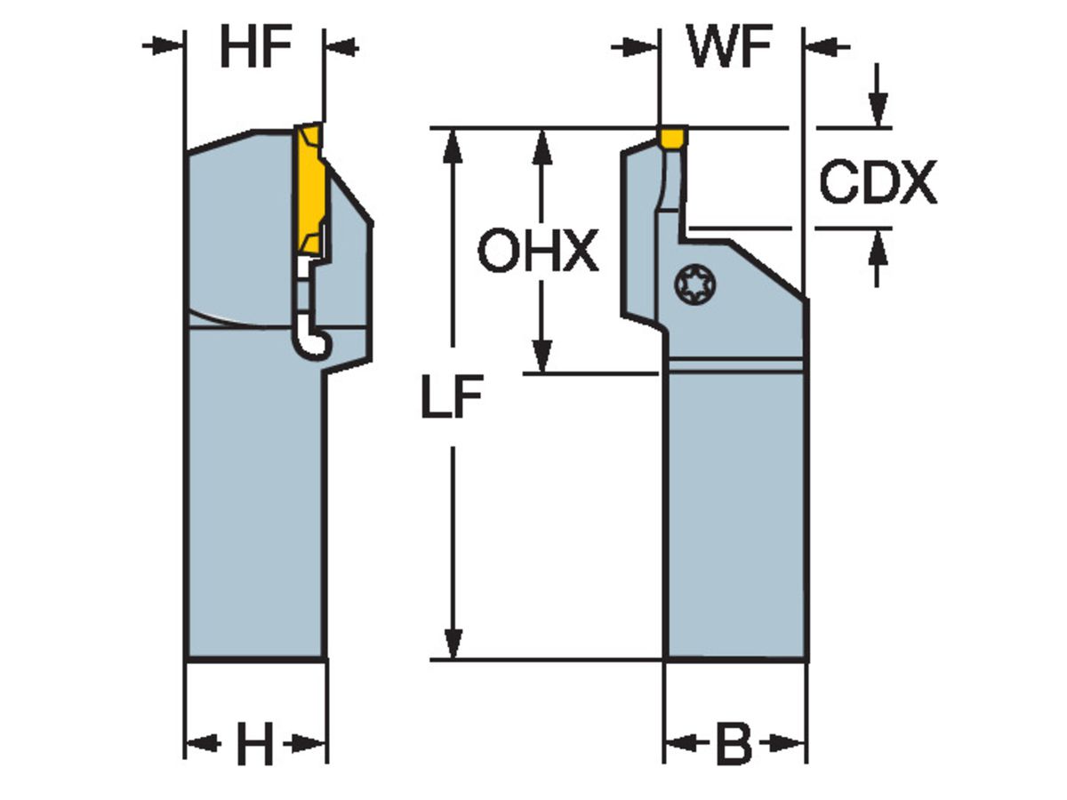 COROMANT CoroCut 1-2 Schaftwerkzeug zum Axialeinstechen RF123H13-2020B-092BM