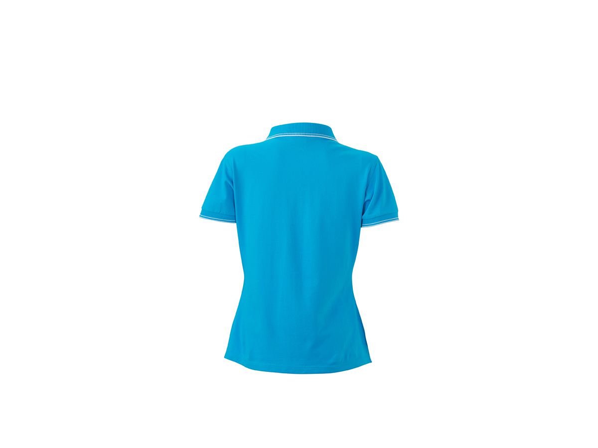 JN Ladies Polo JN985 95%BW/5%EL, turquoise/white, Größe M