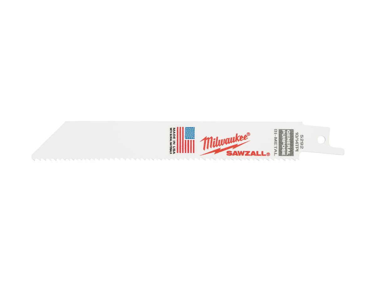 MILWAUKEE Säbelsägeblatt General Purpose 150x2,5/1,8 mm, 10/14 TPI, flexibel