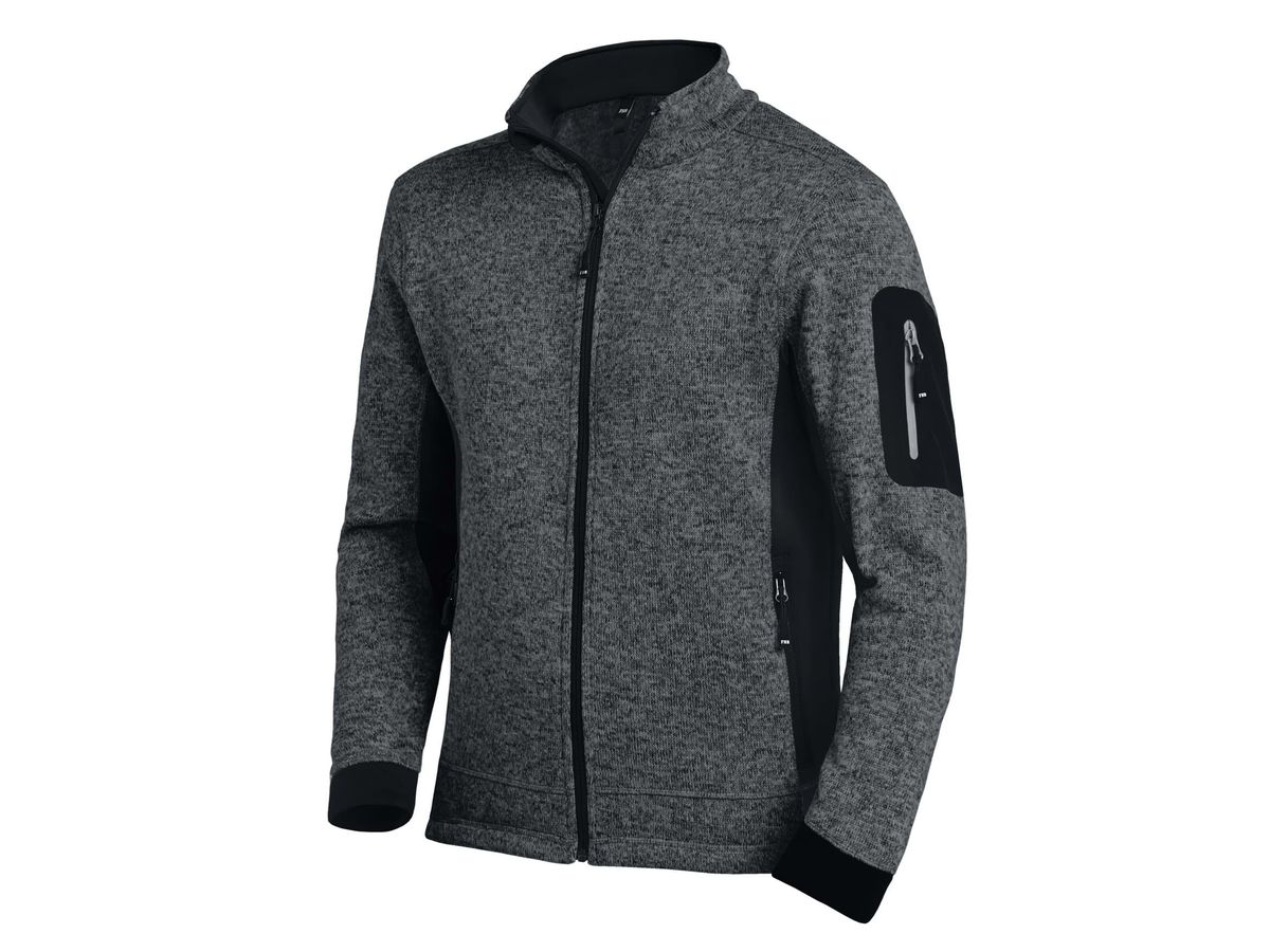 FHB CHRISTOPH Strick-Fleece-Jacke Herren, anthrazit-schwarz, Gr. 4XL