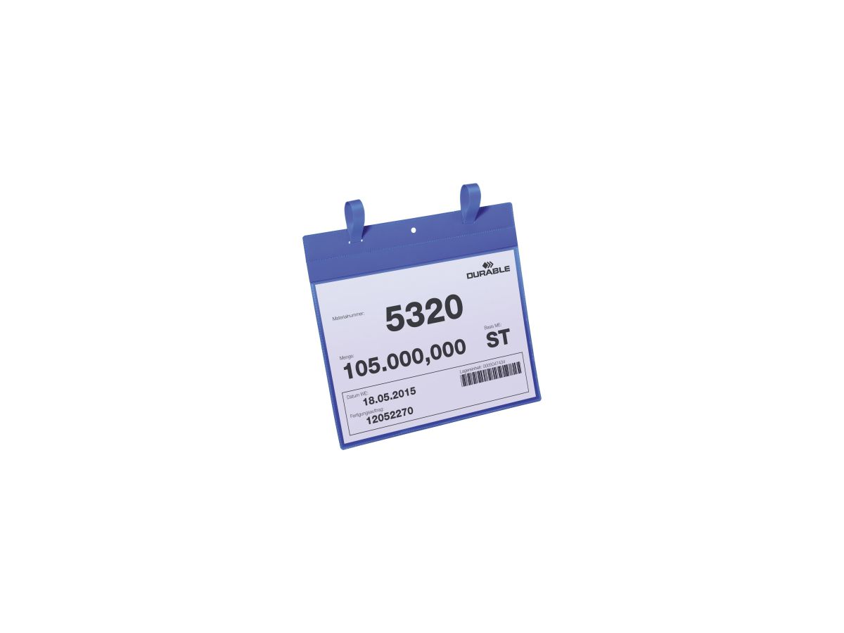 DURABLE Logistiktasche 175107 Lasche A4 quer d.bl 50 St./Pack.