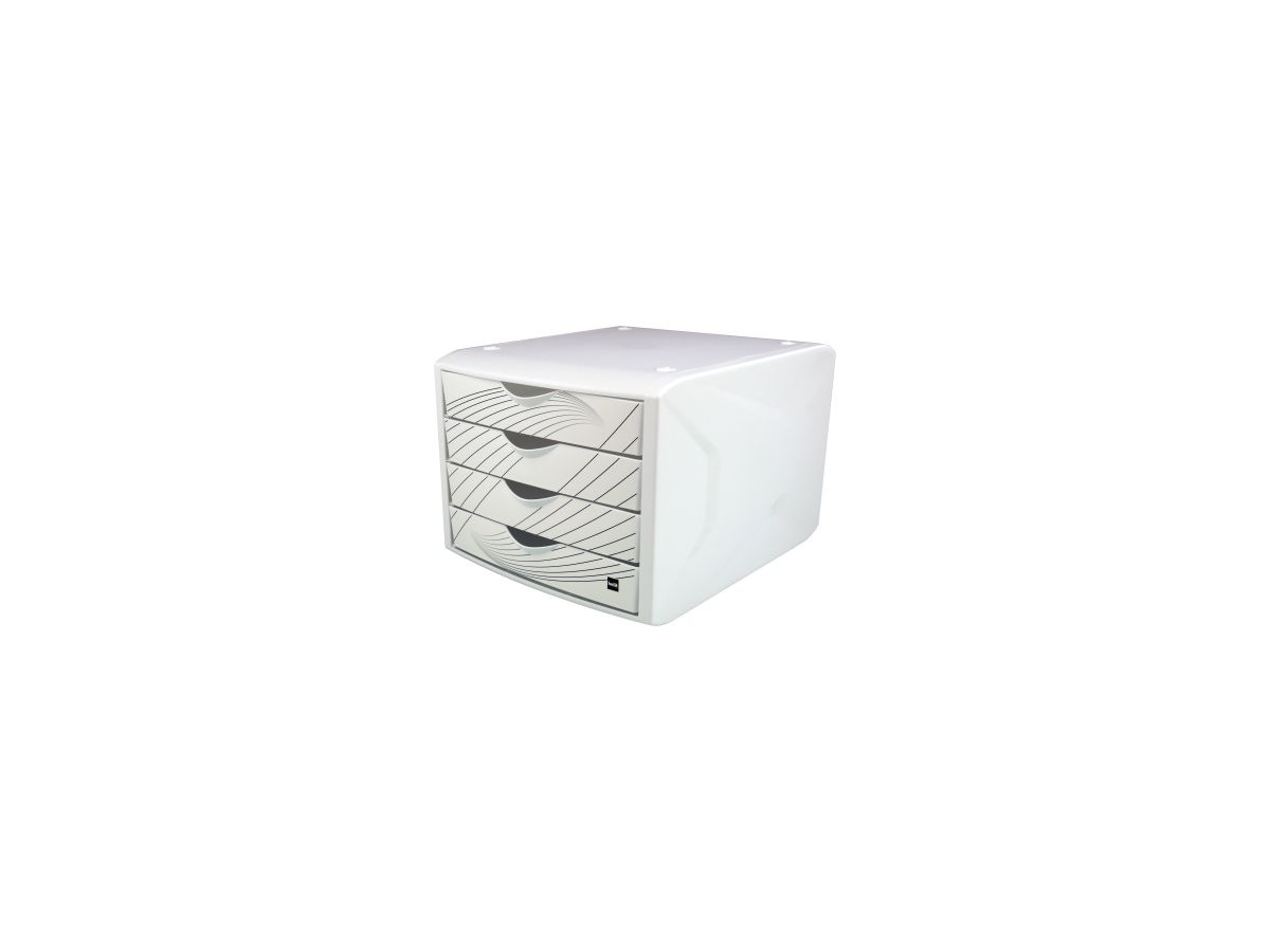 Helit Schubladenbox Chameleon H6129505 4Schübe A4/C4 white queen
