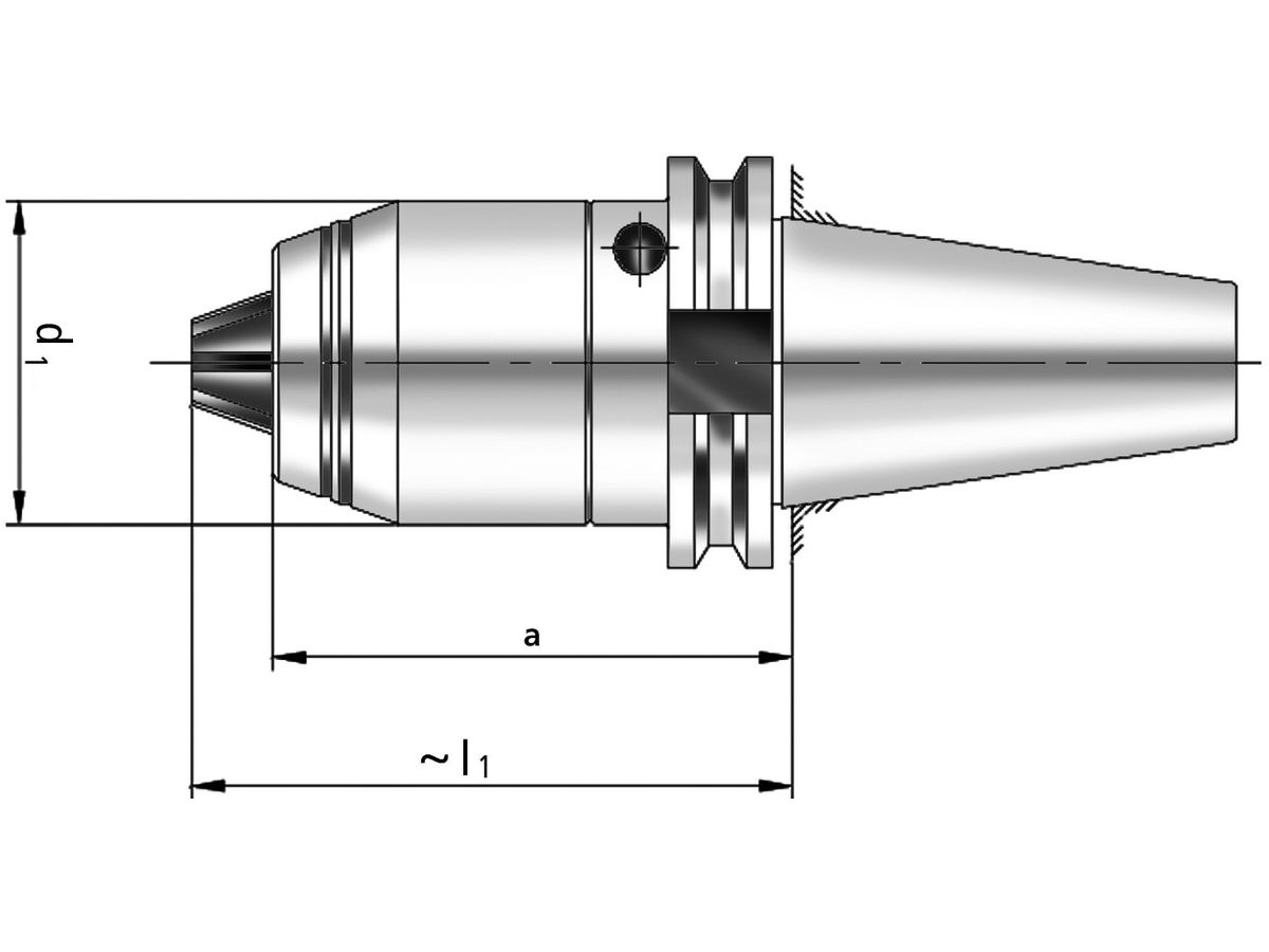 Korte boorhouder CNC DIN69871 inwendige koeling 1-16mm SK40 FORMAT