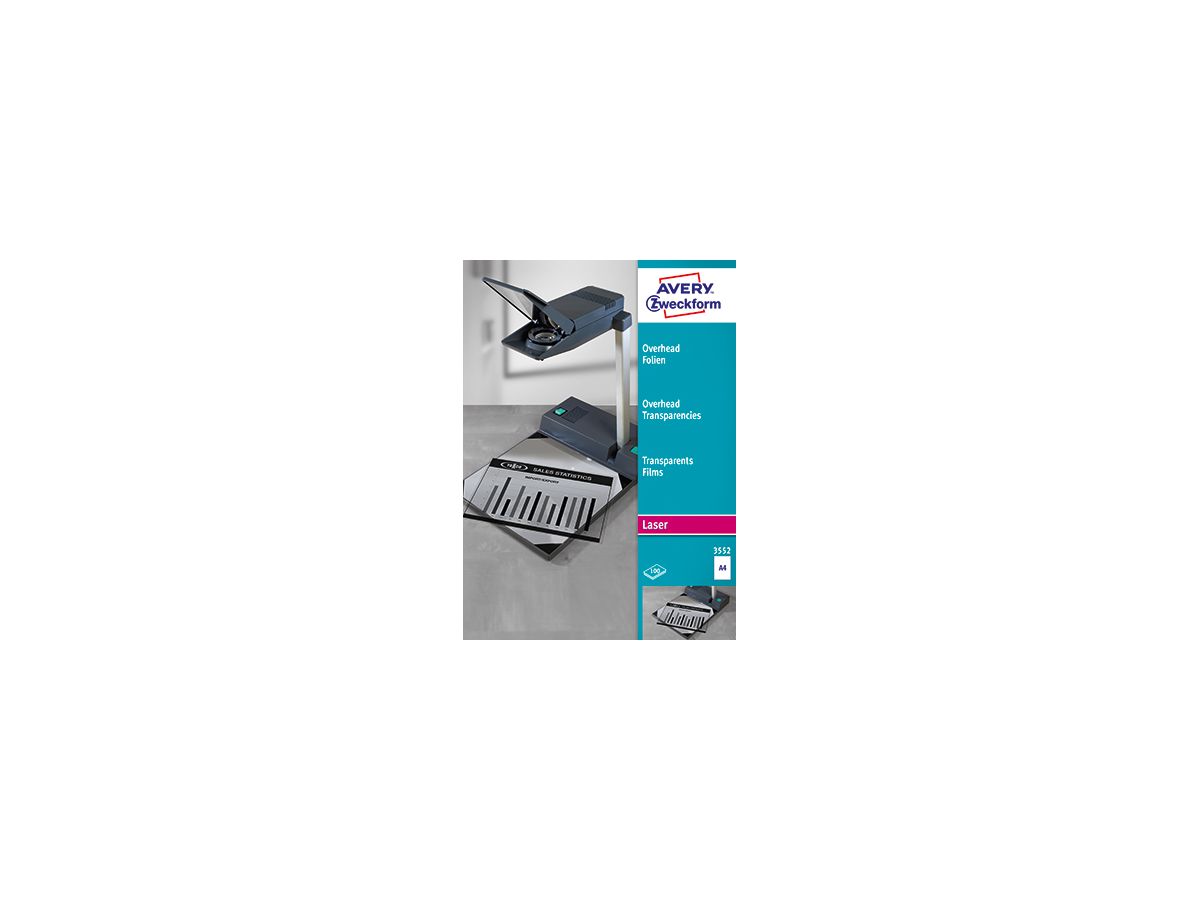 Avery Zweckform Inkjetfolie 3552 210x297mm transparent 100 St./Pack.