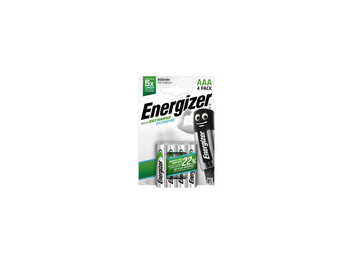 Energizer Akku Recharge Extreme E300624400 AAA/HR3 4 St./Pack.