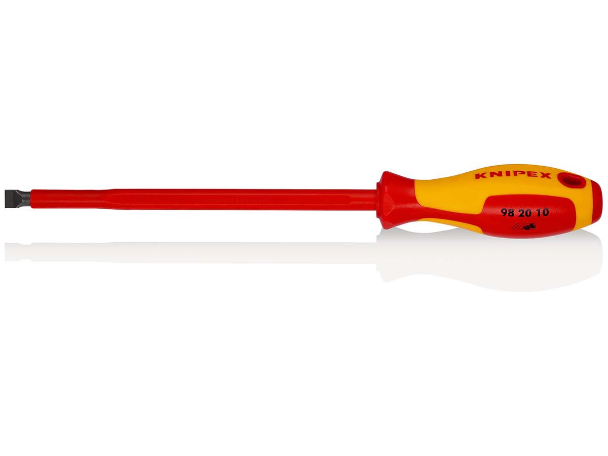 KNIPEX 98 20 10 VDE Schraubendreher f. Schlitzschr. Mehrko.-Griff brün. 320 mm