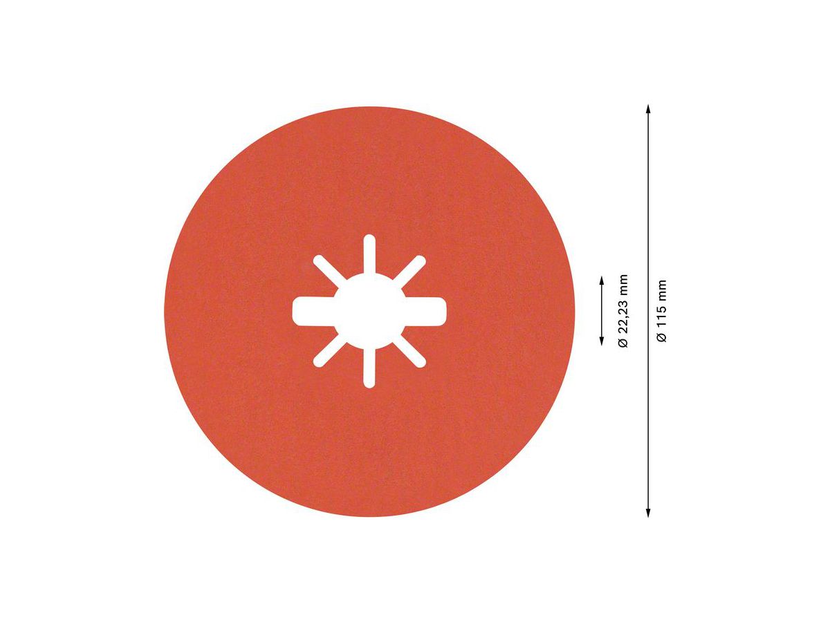 BOSCH X-LOCK Fiberscheibe R782, Ceramic 115 mm, K120, VE25