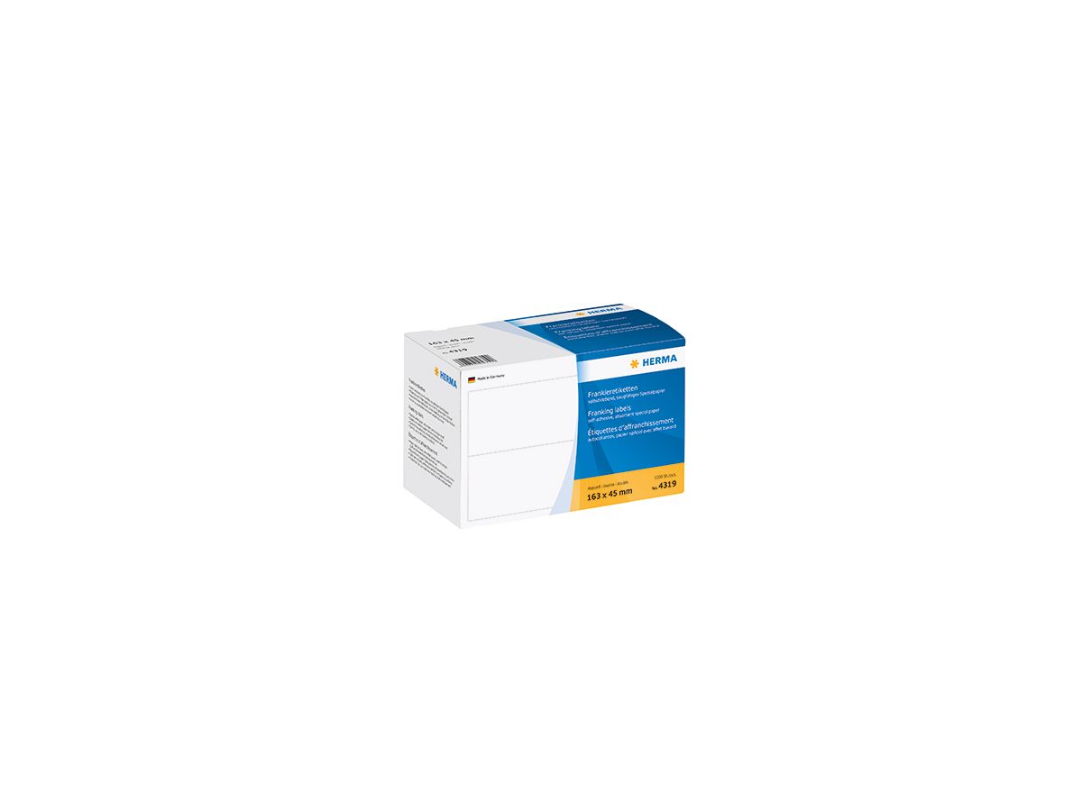 HERMA Frankieretikett 4319 163x45mm doppelt weiß 1.000 St./Pack.
