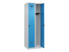 C+P Garderobenschrank EVOLO bodenstehend RAL7035/5012, 2 Abt. B600xT500xH1850mm