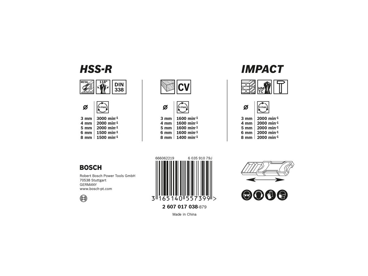 Bosch gemischtes Bohrerset 15 tlg. und Beton, 15-teilig