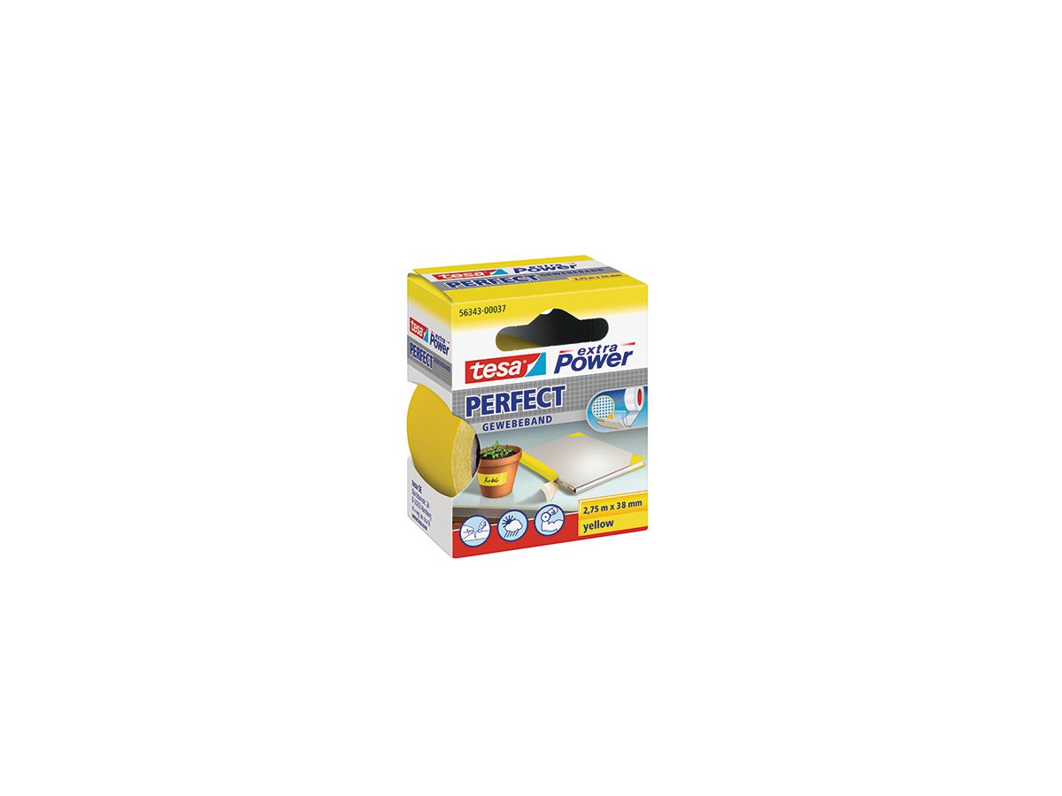 tesa Gewebeband extra Power Perfect 56343-00037 38mmx2,74m gelb