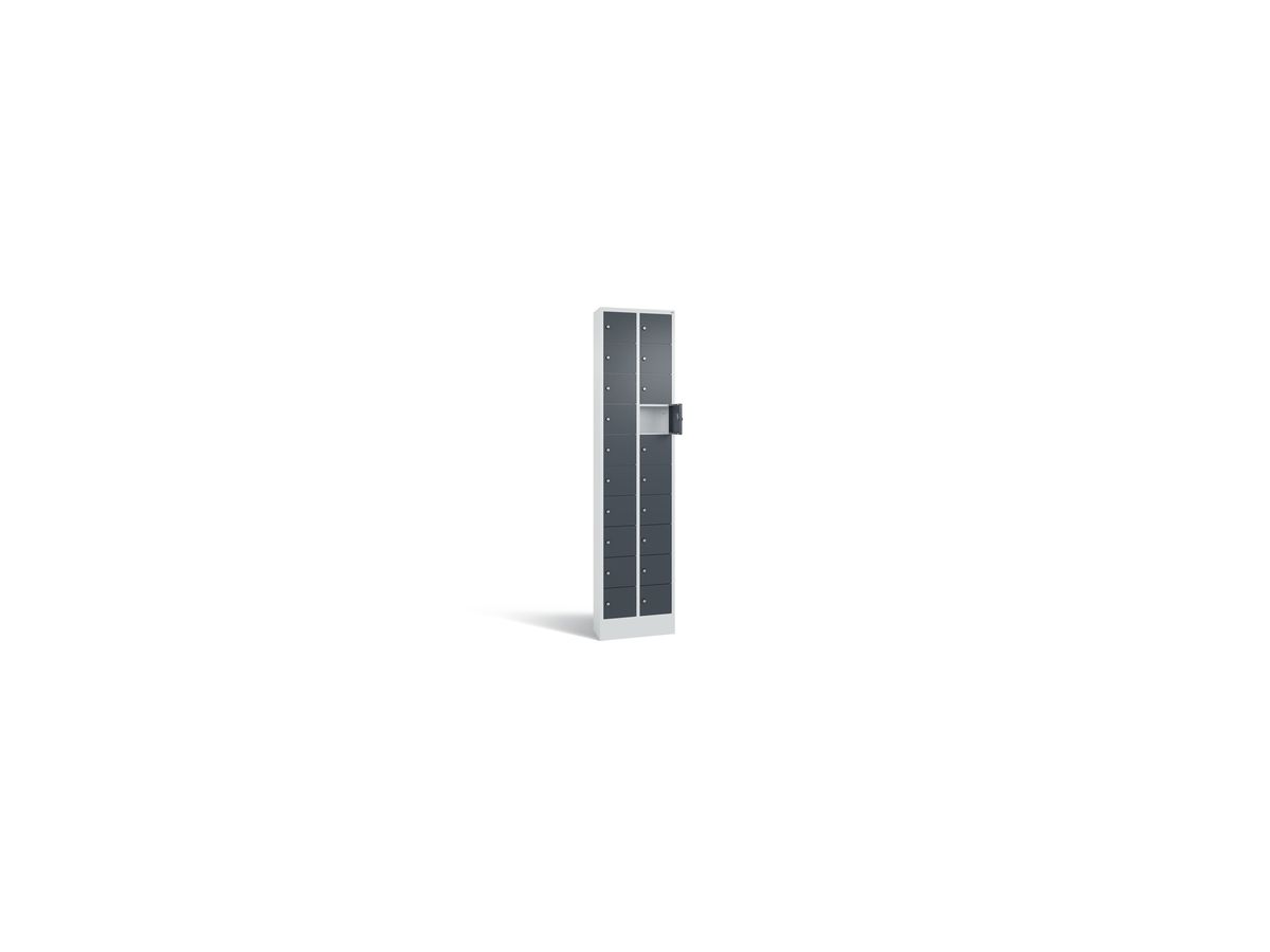 C+P Kleinfachschrank, Sockel 1950x460x200mm, 7035/7016, 2x10 Fächer