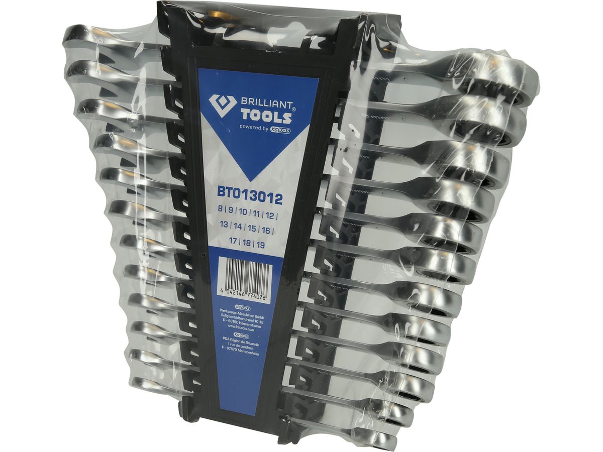 BRILLIANT TOOLS Ratschenringschlüssel-Satz,  12-tlg.