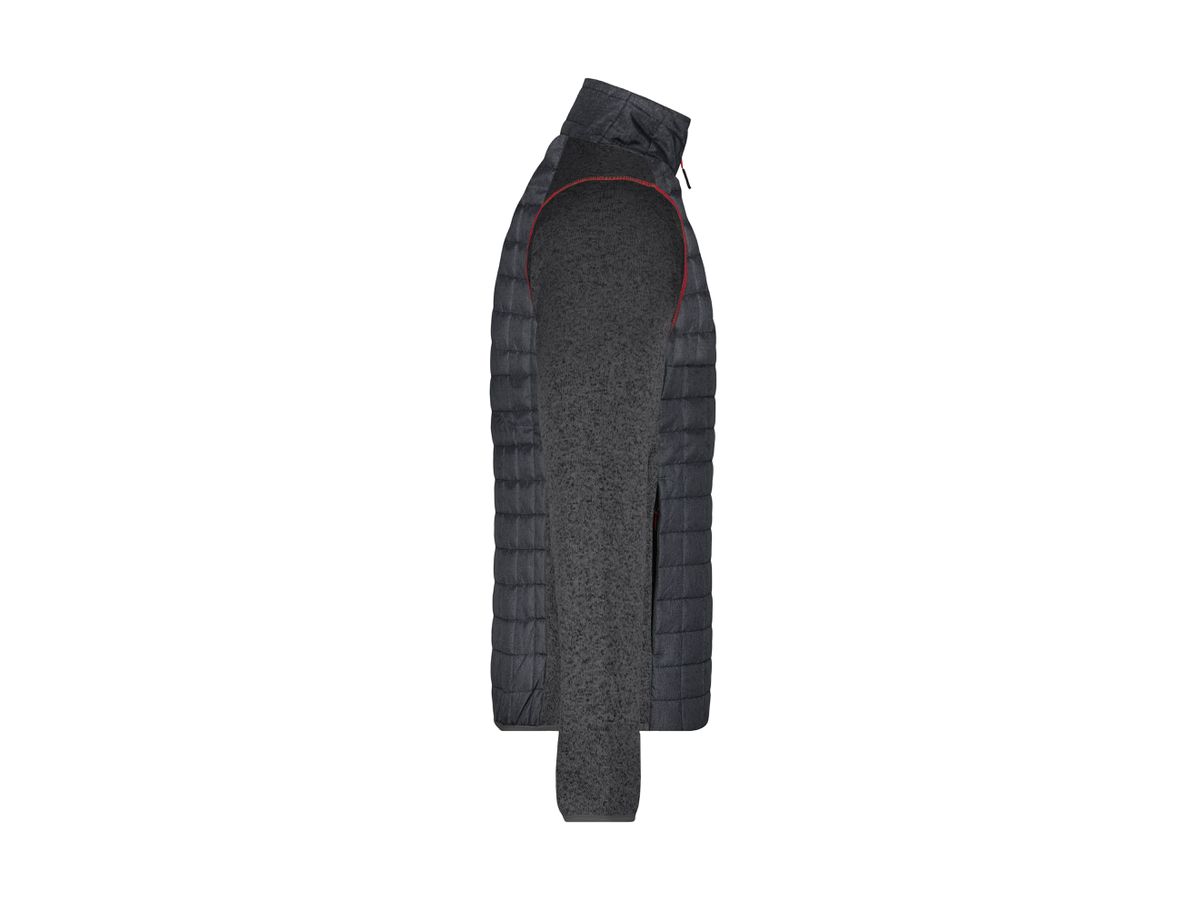 JN Men's Knitted Hybrid Jacket JN742 grey-melange/anthracite-melange Gr. S