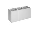 Kunststoffcontainer 60 l 3-fach ohne Deckel, lichtgrau B1060xT405xH570