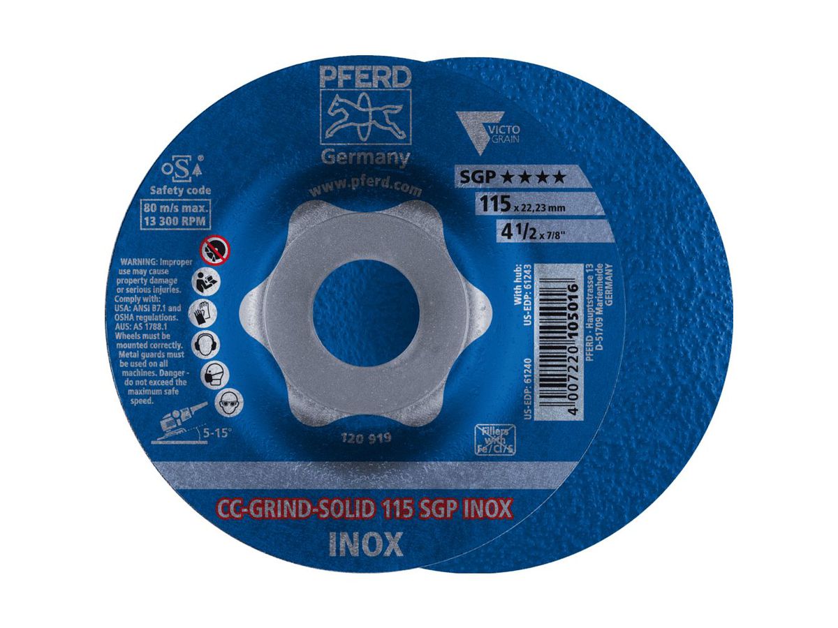 PFERD Schleifscheibe CC-Grind-Solid SGP INOX  115mm