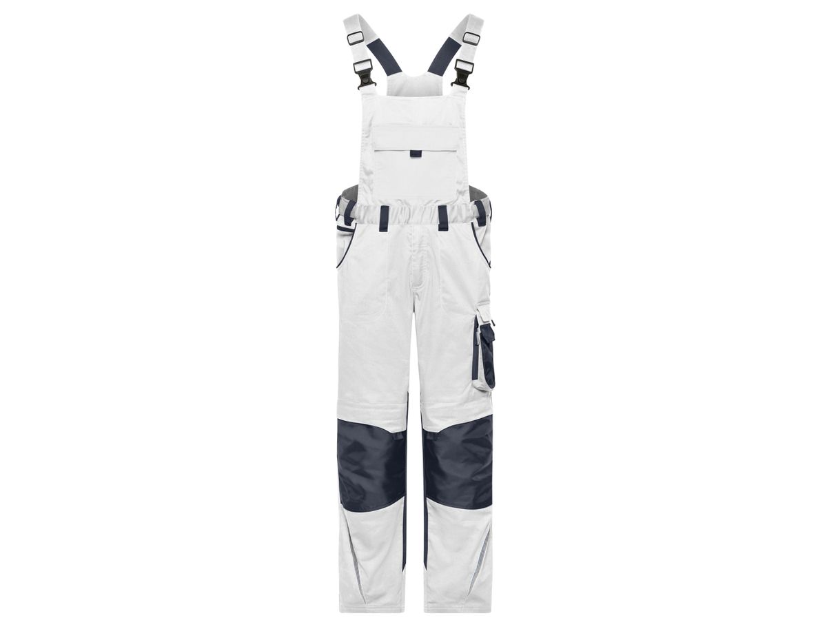 JN Workwear Pants with Bib JN1833 white/carbon Gr. 62