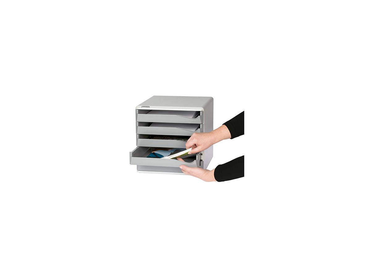 Leitz Schubladenbox 52800035 DIN A4 5Schubfächer lichtgr/bl