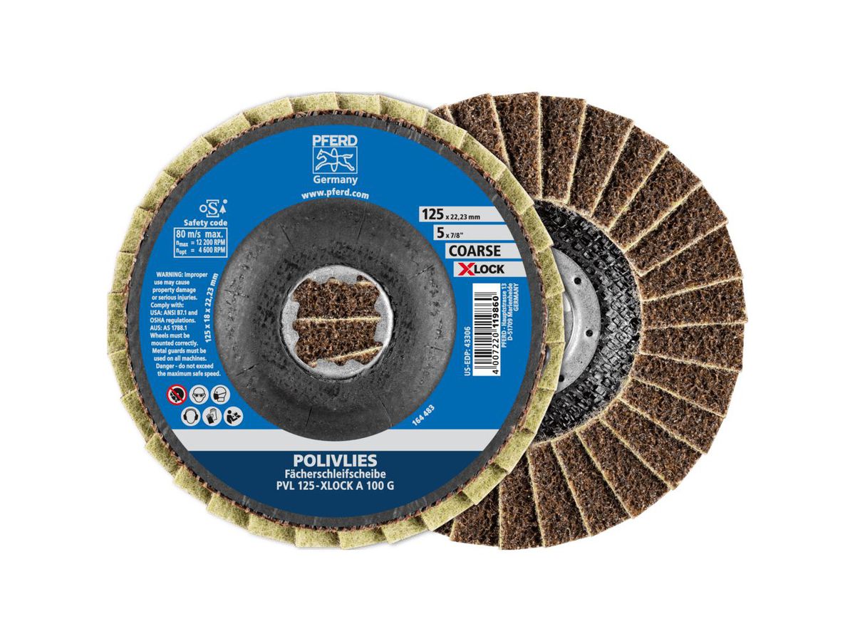 PFERD Polivliesscheibe X-LOCK 125mm PVL A 100 G