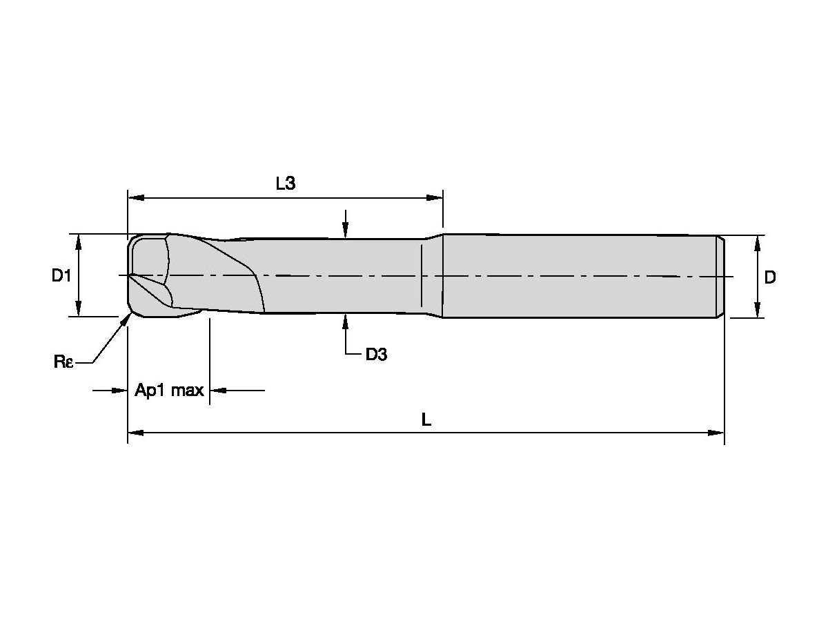 KENNAMETAL ABDF0750J2CQBK600 VOLLHARTMETALLABDF-Q 3/4X1X3 3/8X6 R .03