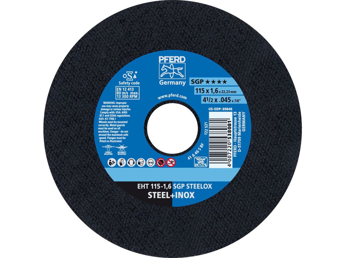 PFERD Trennscheibe EHT 115-1,6 A46 S SGP-Inox