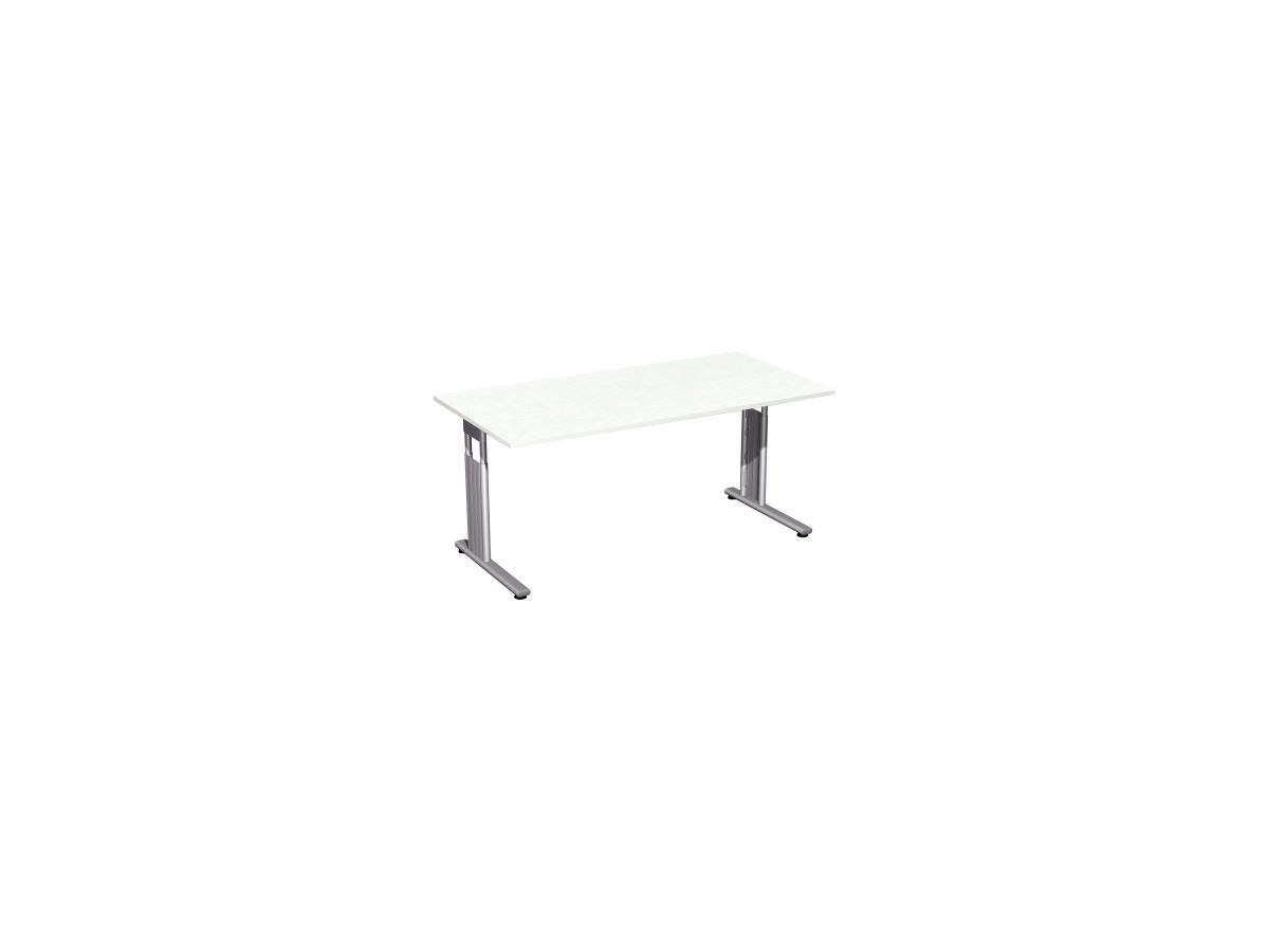 Geramöbel Schreibtisch Flex C-Fuß S-617103-WS 1600x800x680mm ws/si