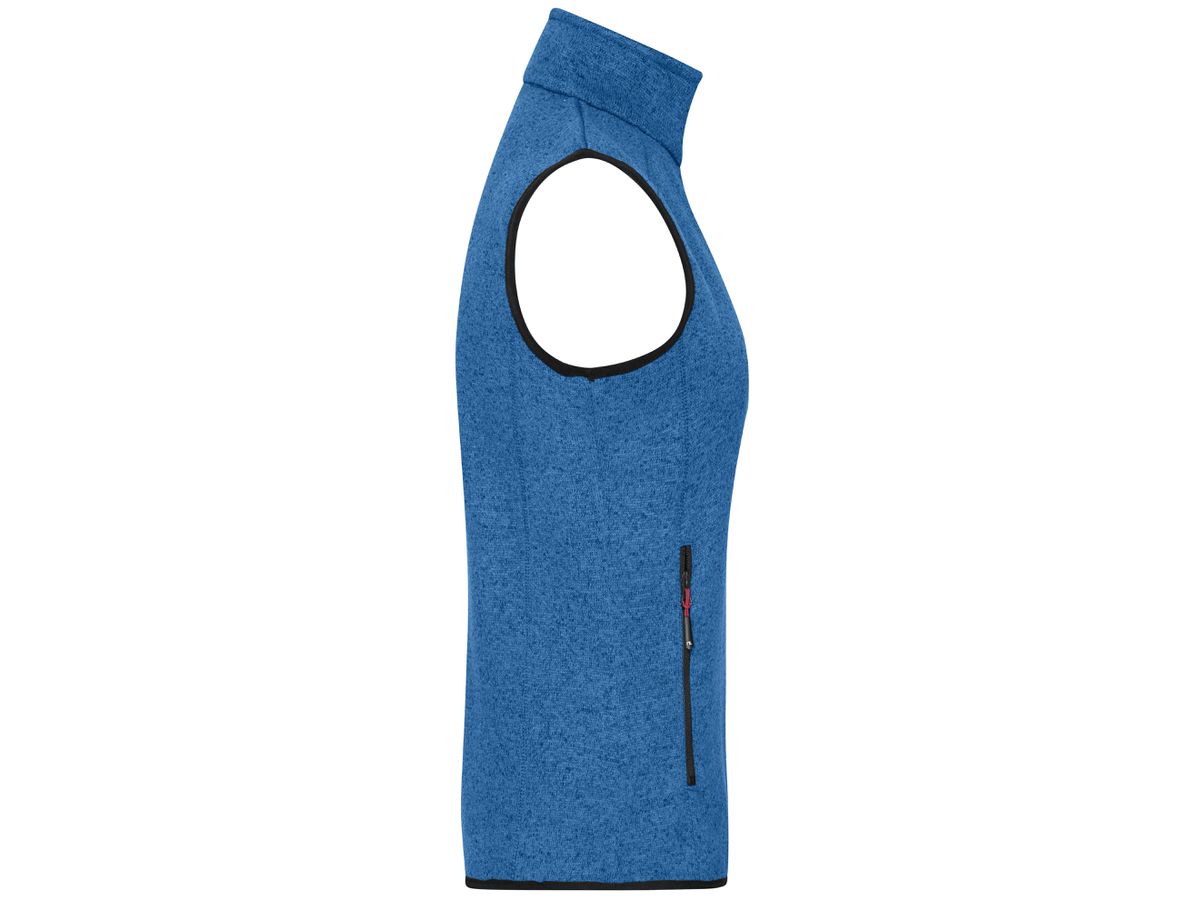 JN Men's Knitted Fleece Vest JN774 royal-melange/red, Größe M