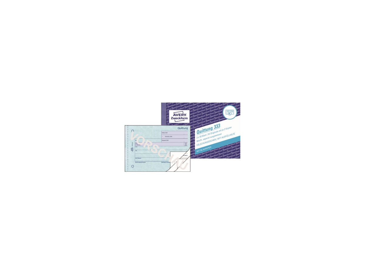 Avery Zweckform Quittung 333 DIN A6 quer 3x50Blatt