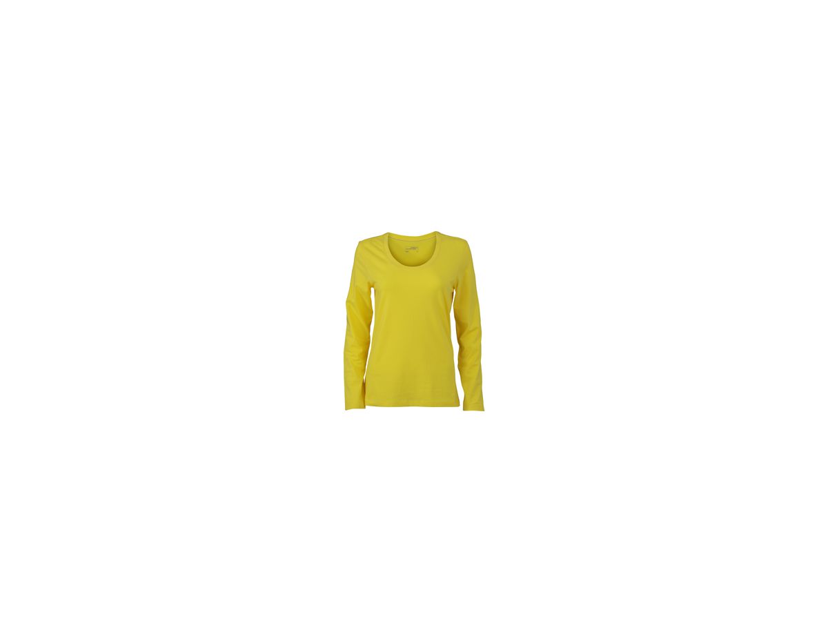 JN Ladies Stretch Shirt lang JN927 95%BW/5%EL, yellow, Größe M