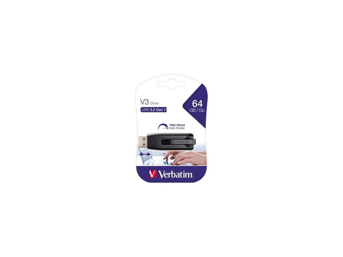 Verbatim USB-Stick Storen Go V3 49174 64GB USB3.0 schwarz/grau